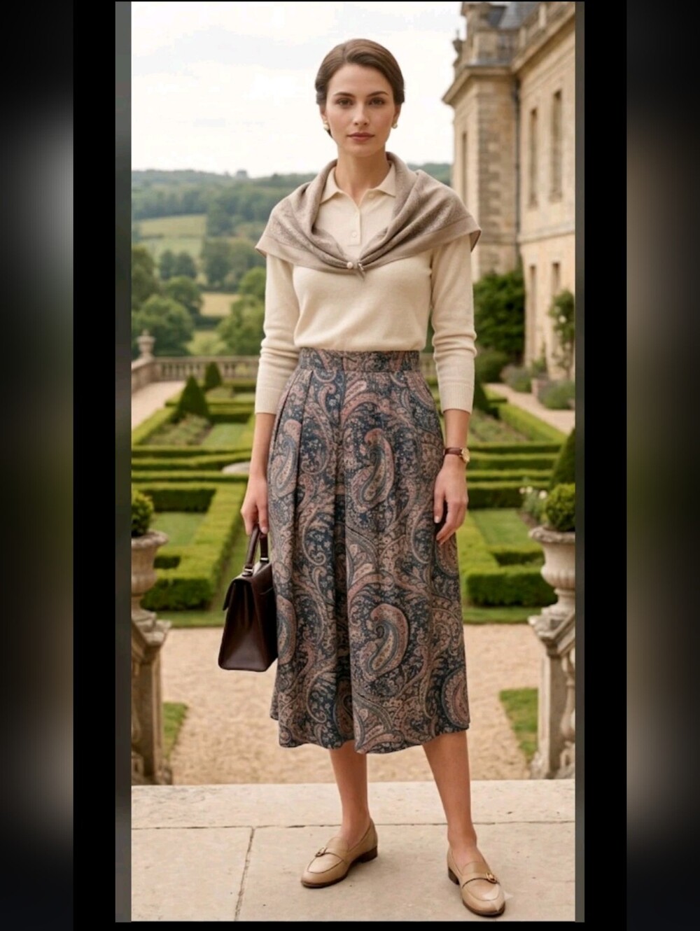 Jantzen Vintage Paisley Skirt M Old Money Professional #swtr2